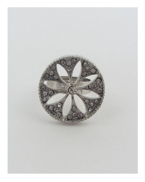 Adjustable cut out flower ring - ZLA