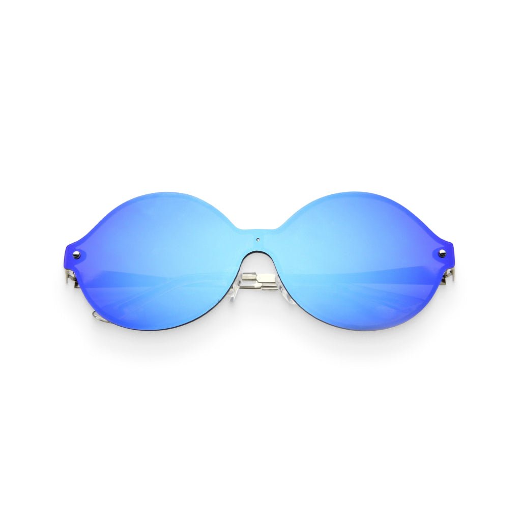 Blue Mirrored Retro Oversized Sunglasses - Premium from ZLA - Just $18.99! Shop now at ZLA