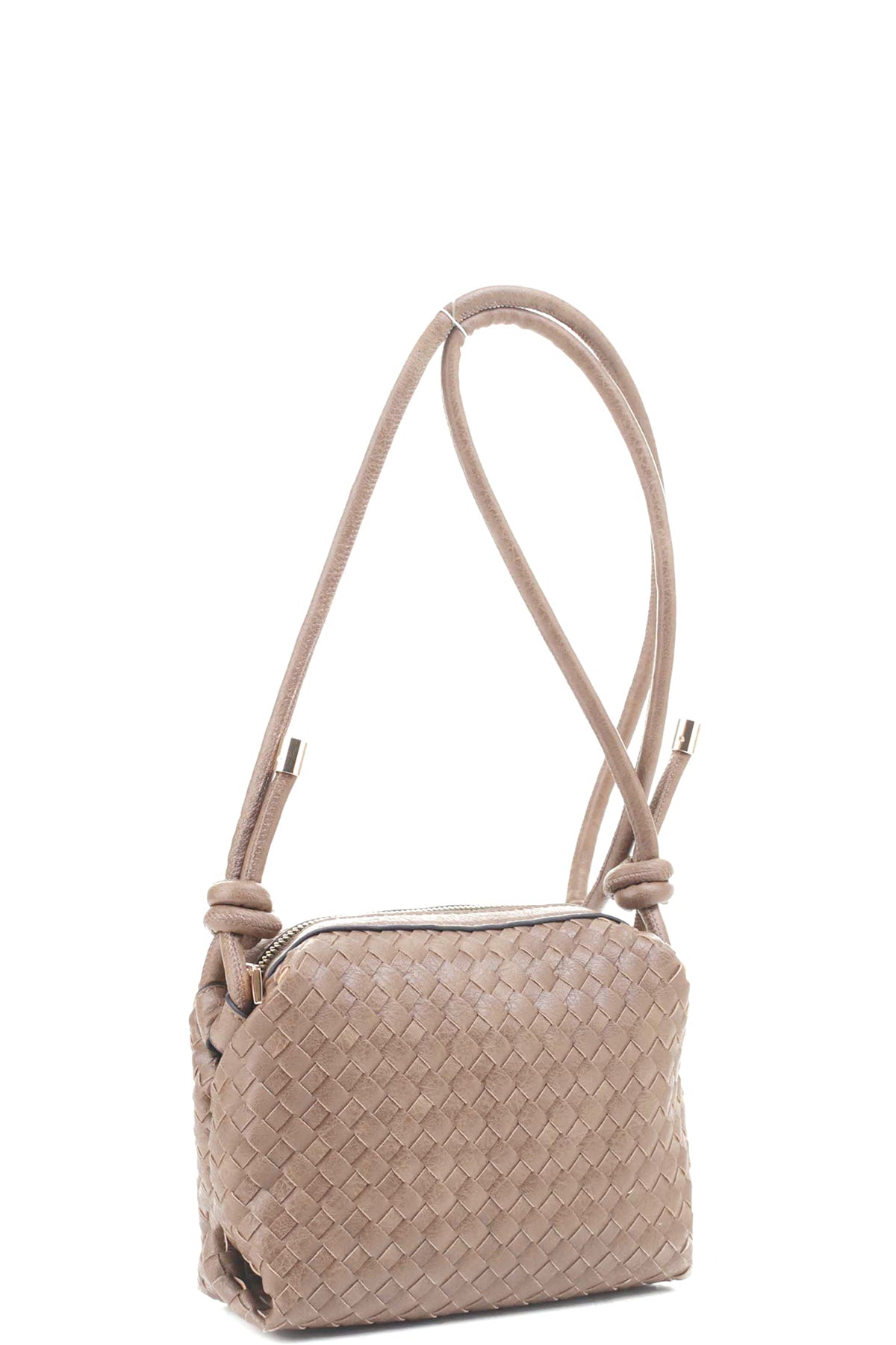 Braid Texture Zipper Crossbody Bag - ZLA