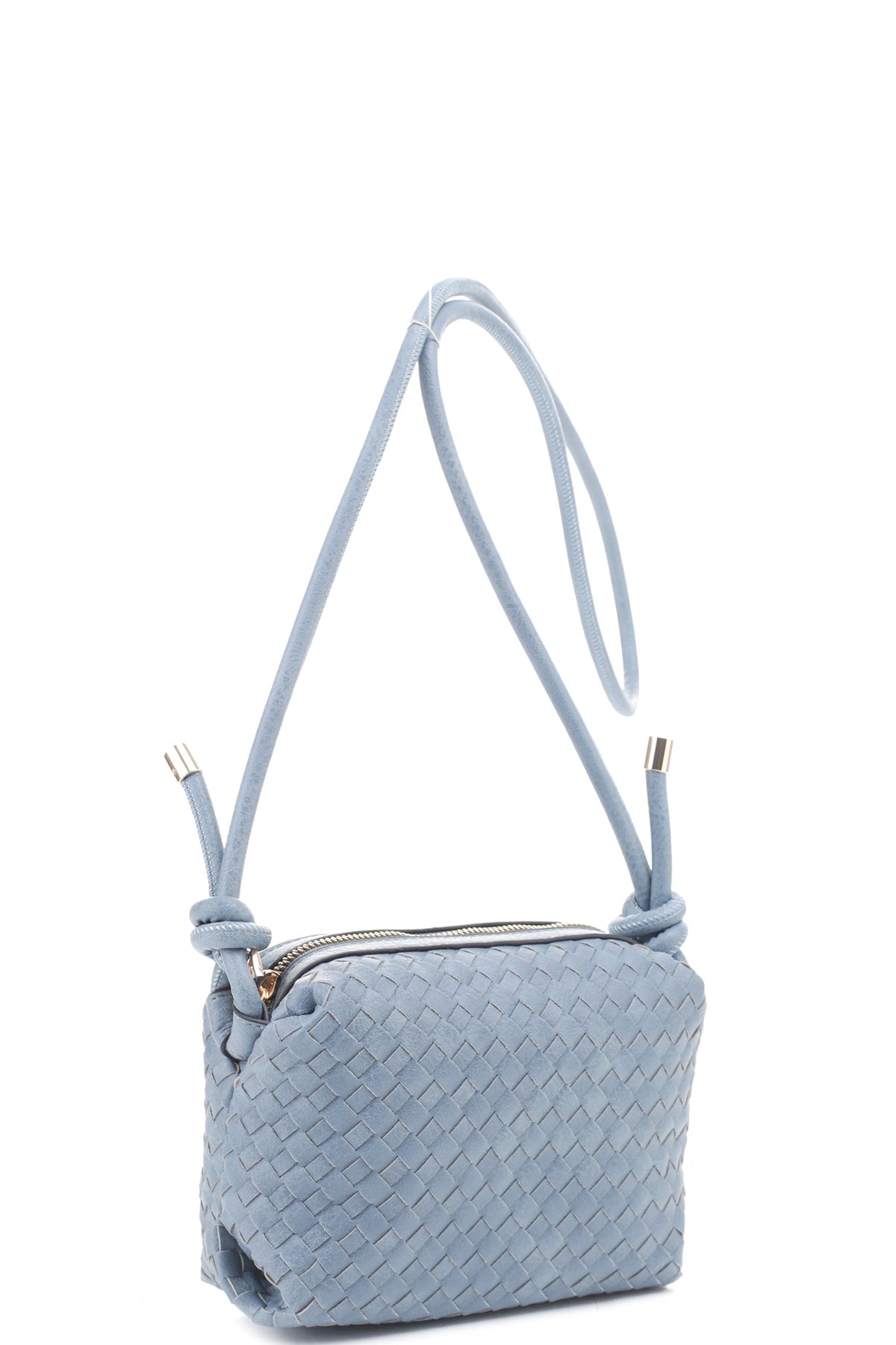 Braid Texture Zipper Crossbody Bag - ZLA