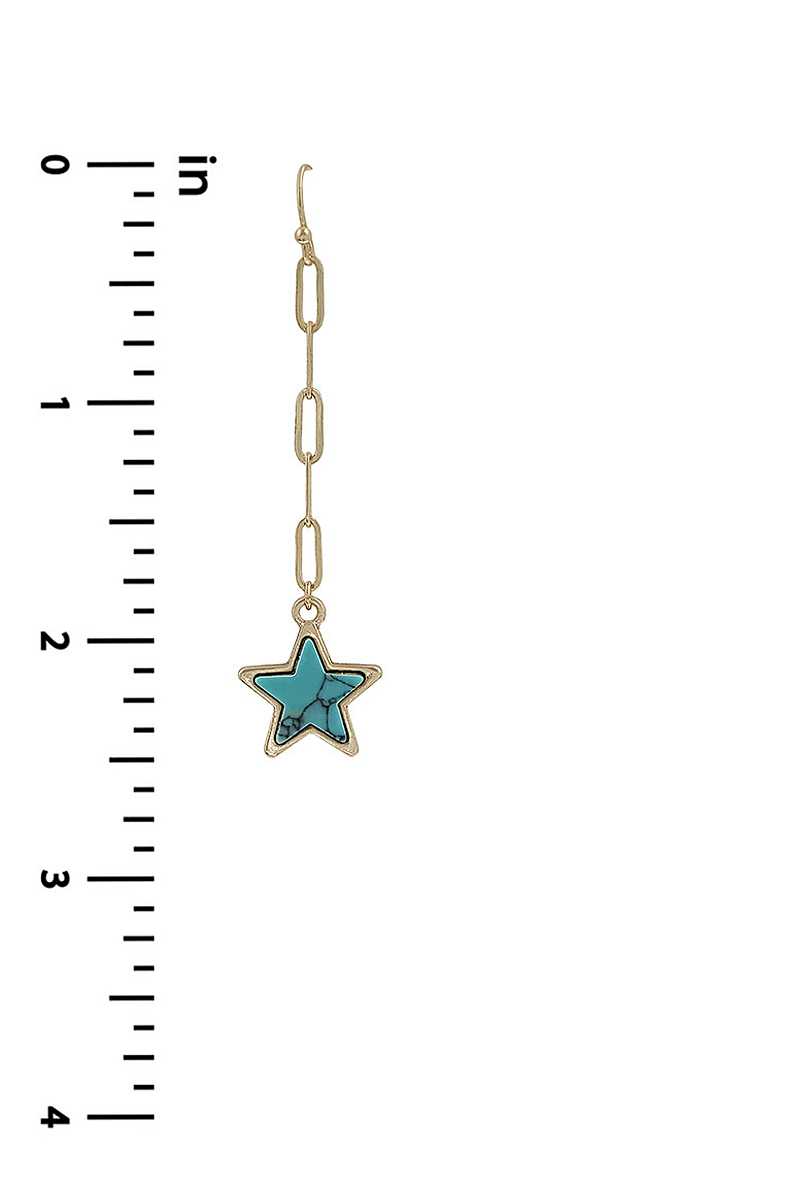 Chain Link Marble Star Earring - ZLA
