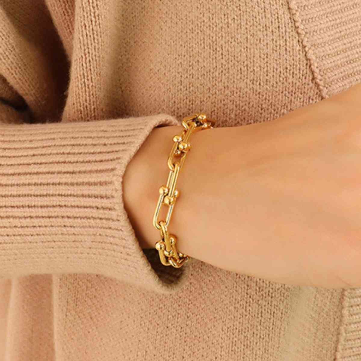 Chunky Chain Titanium Steel Bracelet - Premium from Trendsi - Just $12! Shop now at ZLA