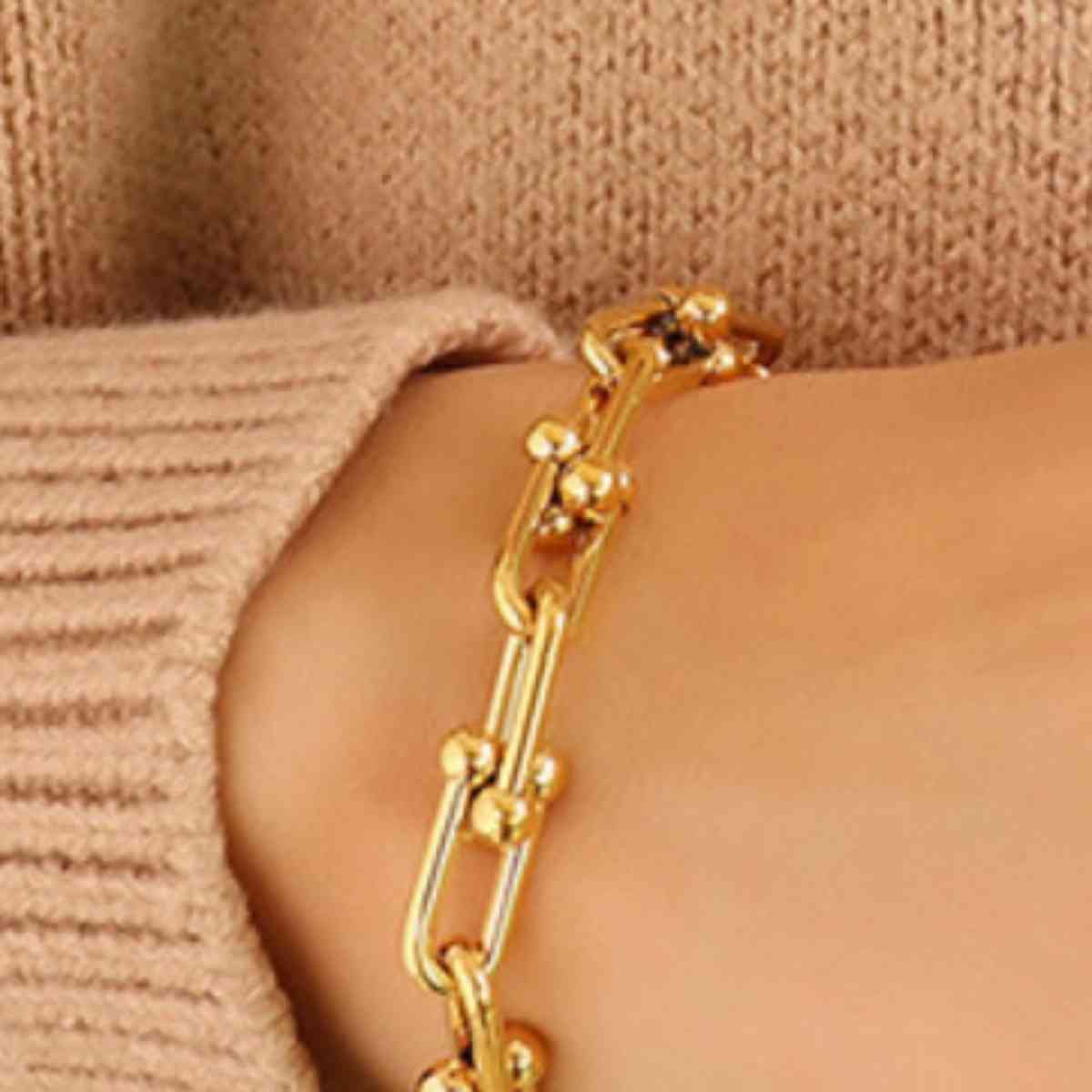 Chunky Chain Titanium Steel Bracelet - Premium from Trendsi - Just $12! Shop now at ZLA