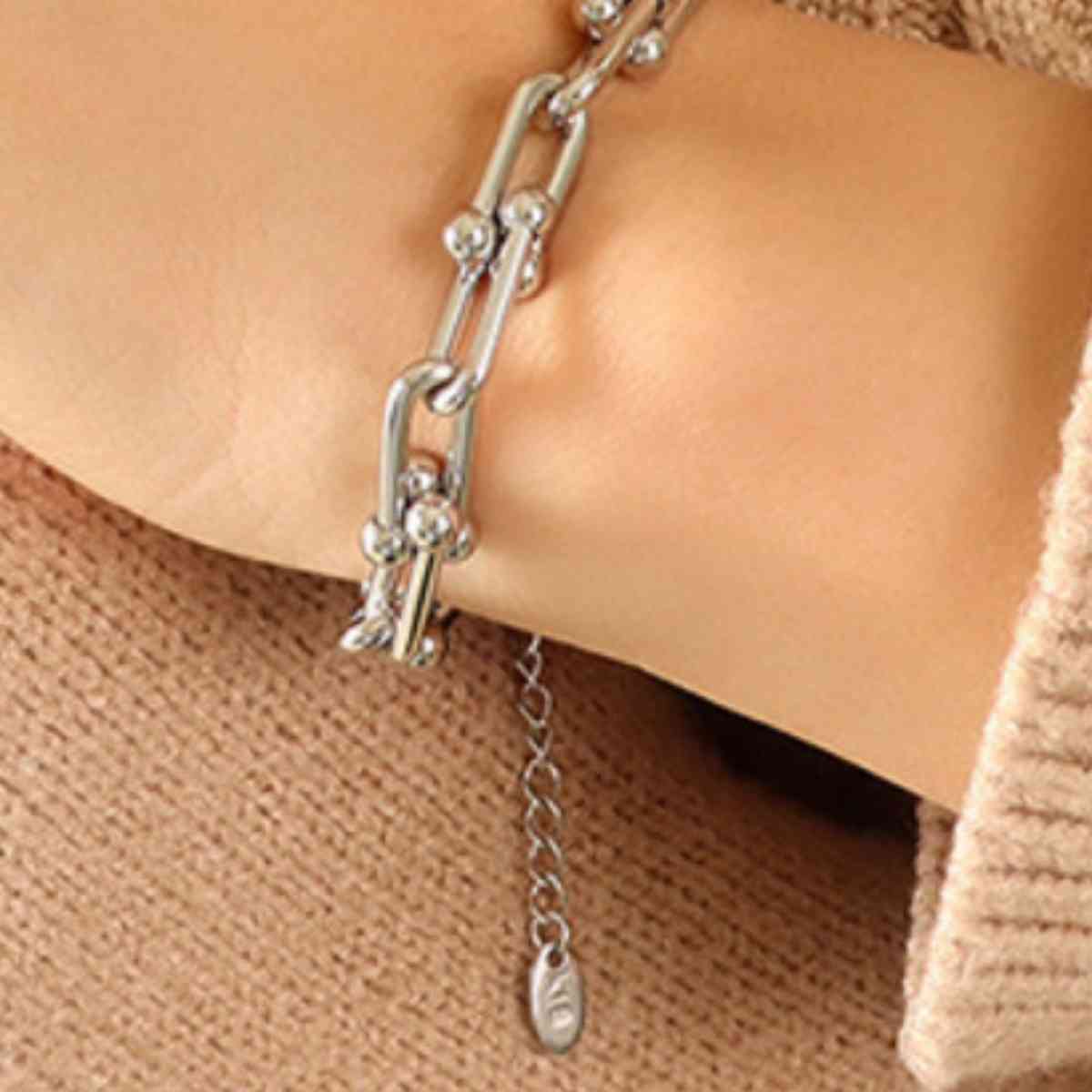 Chunky Chain Titanium Steel Bracelet - Premium from Trendsi - Just $12! Shop now at ZLA