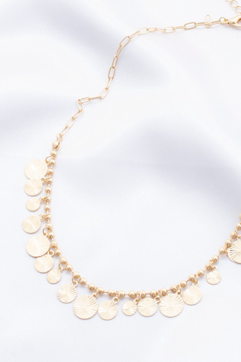 Coin Charm Metal Necklace - ZLA