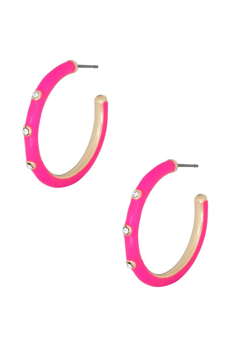 Color Metal Hoop Earring - ZLA