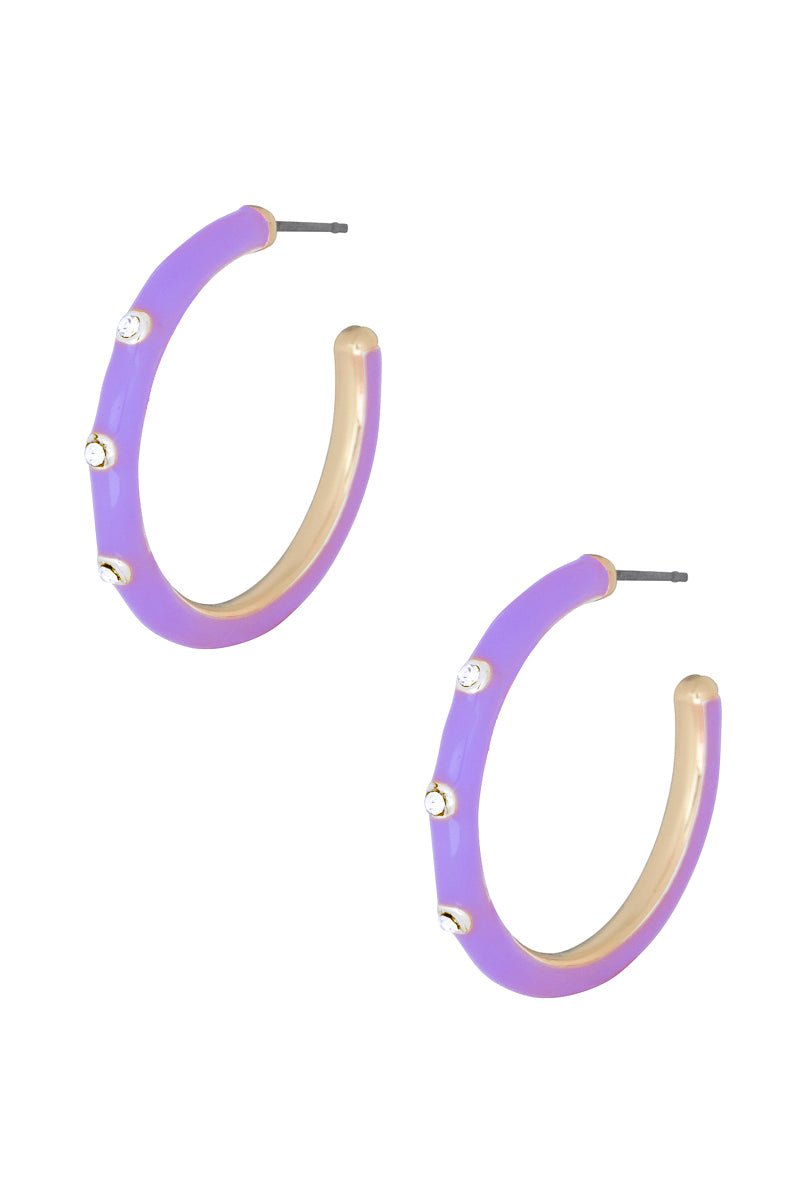 Color Metal Hoop Earring - ZLA