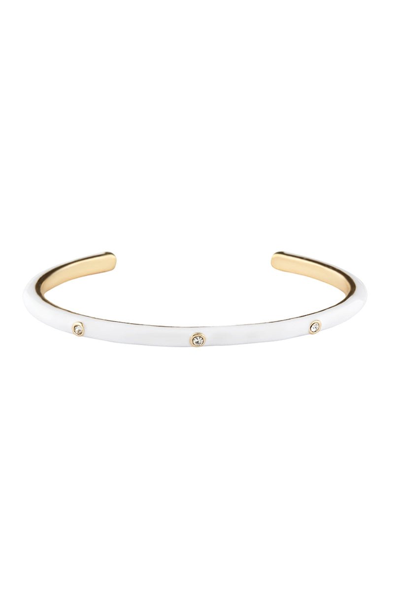Color Metal Rhinestone Cuff Bracelet - ZLA