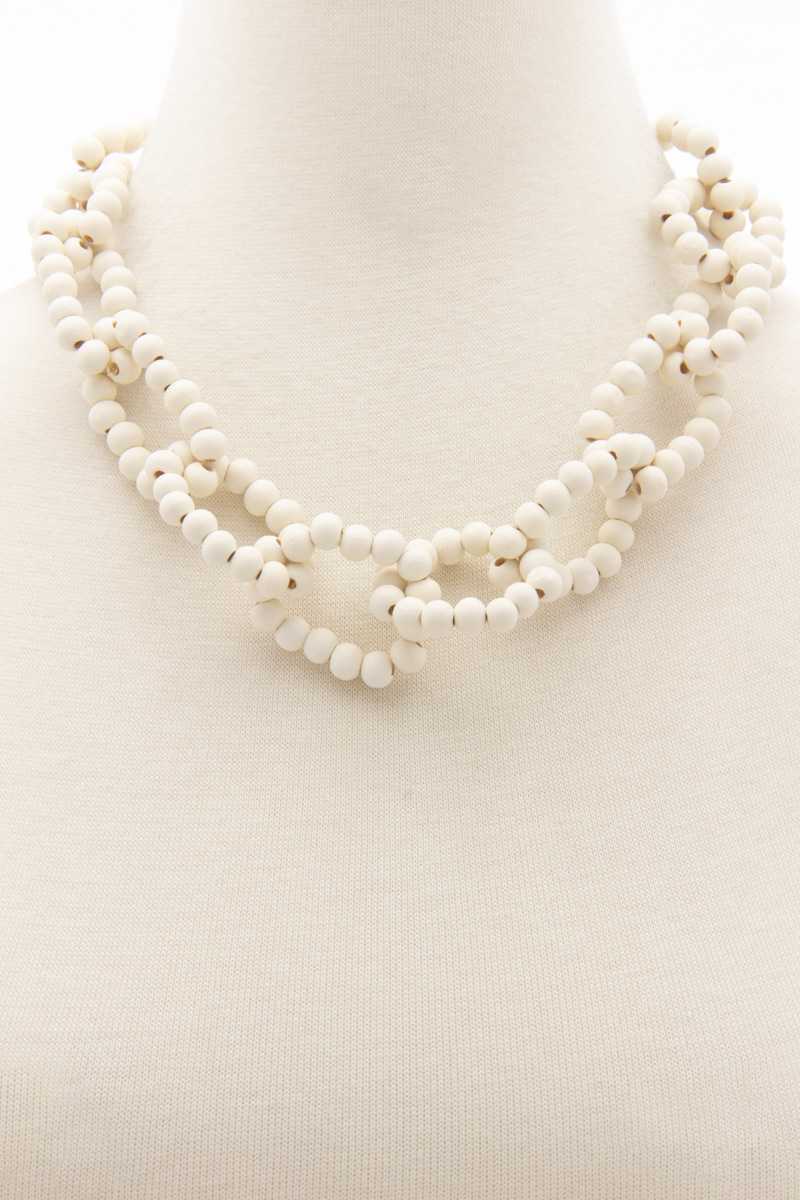 Color Wood Bead O Link Necklace - ZLA