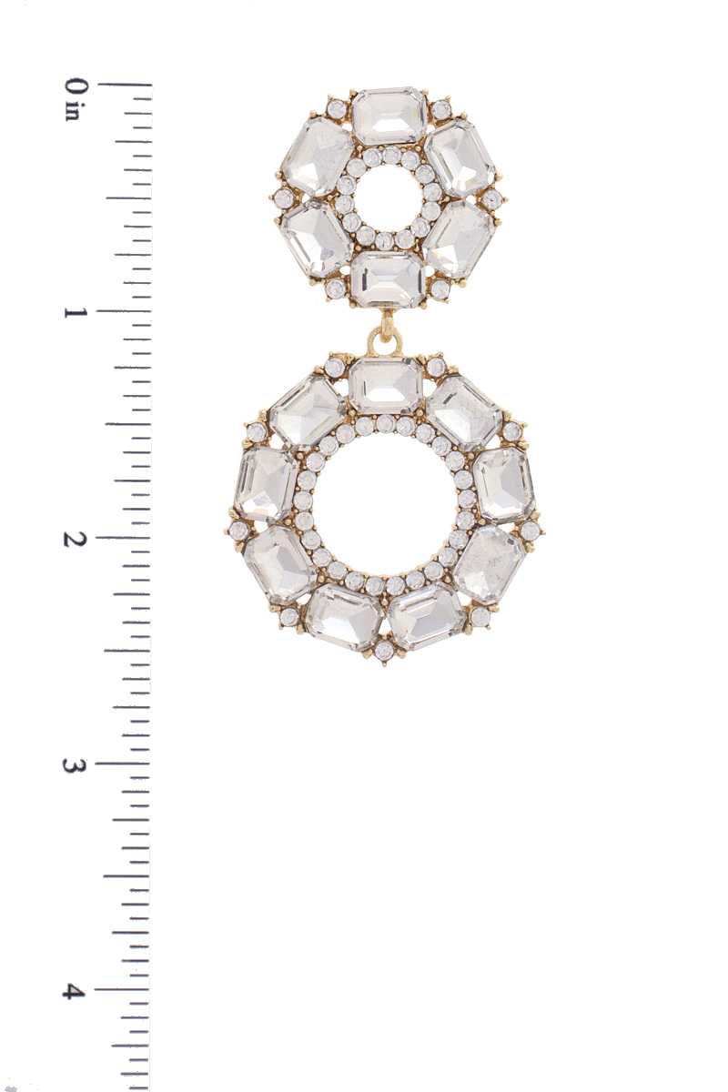 Double Circle Rhinestone Earring - ZLA