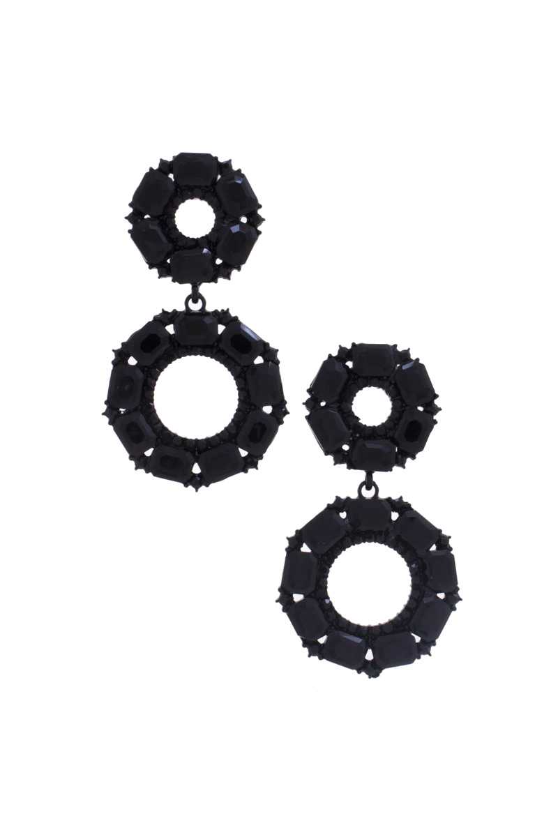 Double Circle Rhinestone Earring - ZLA