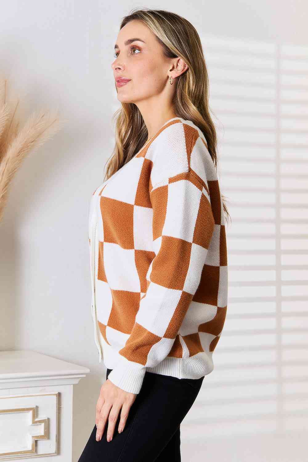 Double Take Button-Up V-Neck Dropped Shoulder Cardigan - Premium from Trendsi - Just $43! Shop now at ZLA