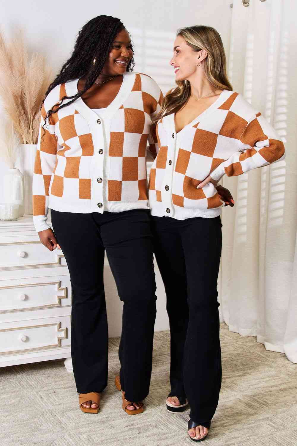 Double Take Button-Up V-Neck Dropped Shoulder Cardigan - Premium from Trendsi - Just $43! Shop now at ZLA