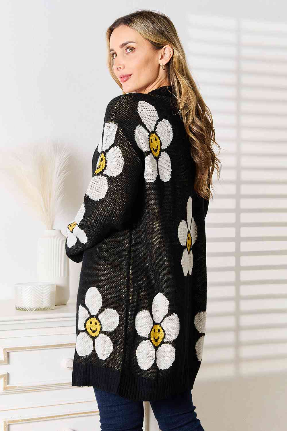 Double Take Floral Button Down Longline Cardigan - Premium from Trendsi - Just $34! Shop now at ZLA