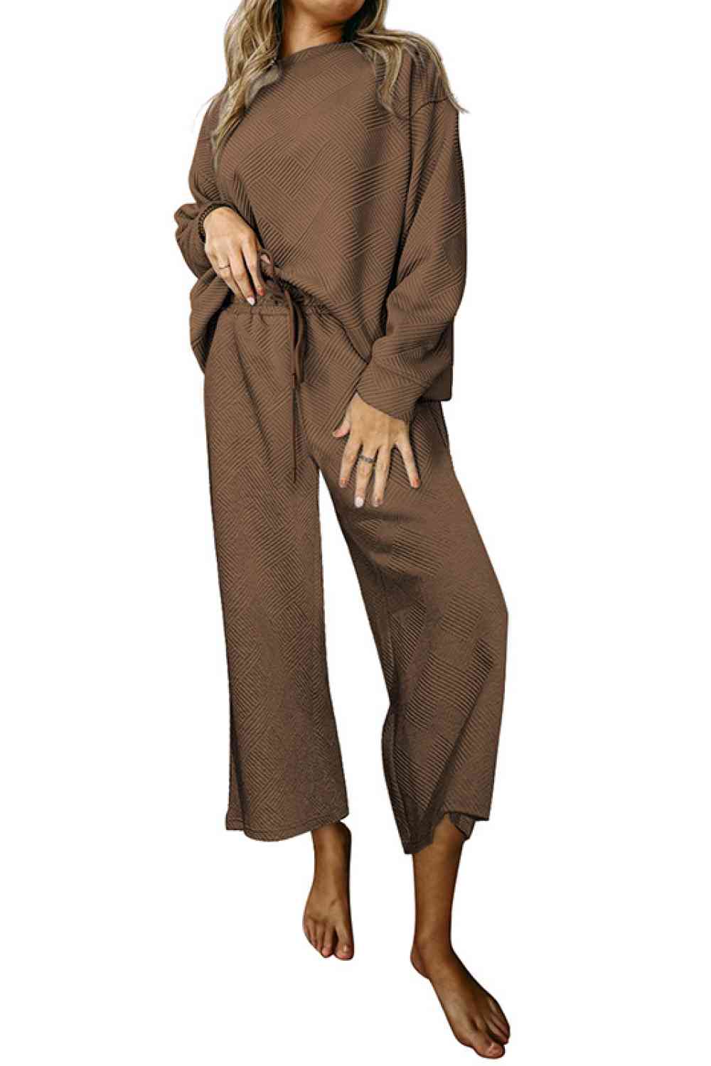 Dropped Shoulder Top and Pants Set - Premium from Trendsi - Just $53! Shop now at ZLA