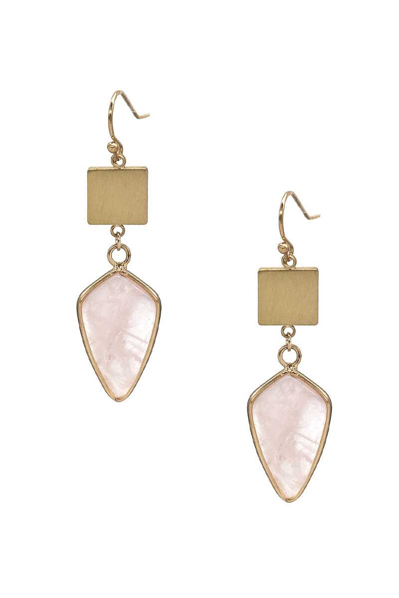 Fashion Marbling Stone Dangle Earring - ZLA