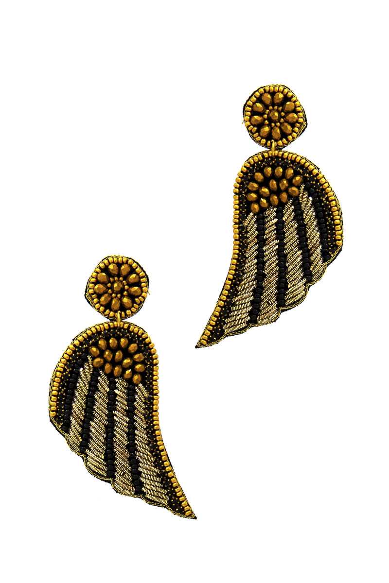 Fashion Modern Wing Patch Drop Earring - ZLA