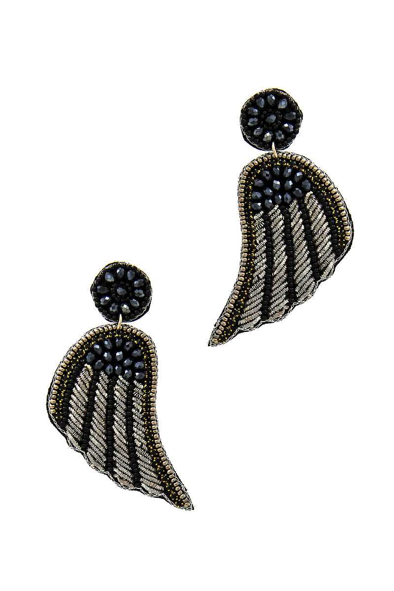 Fashion Modern Wing Patch Drop Earring - ZLA