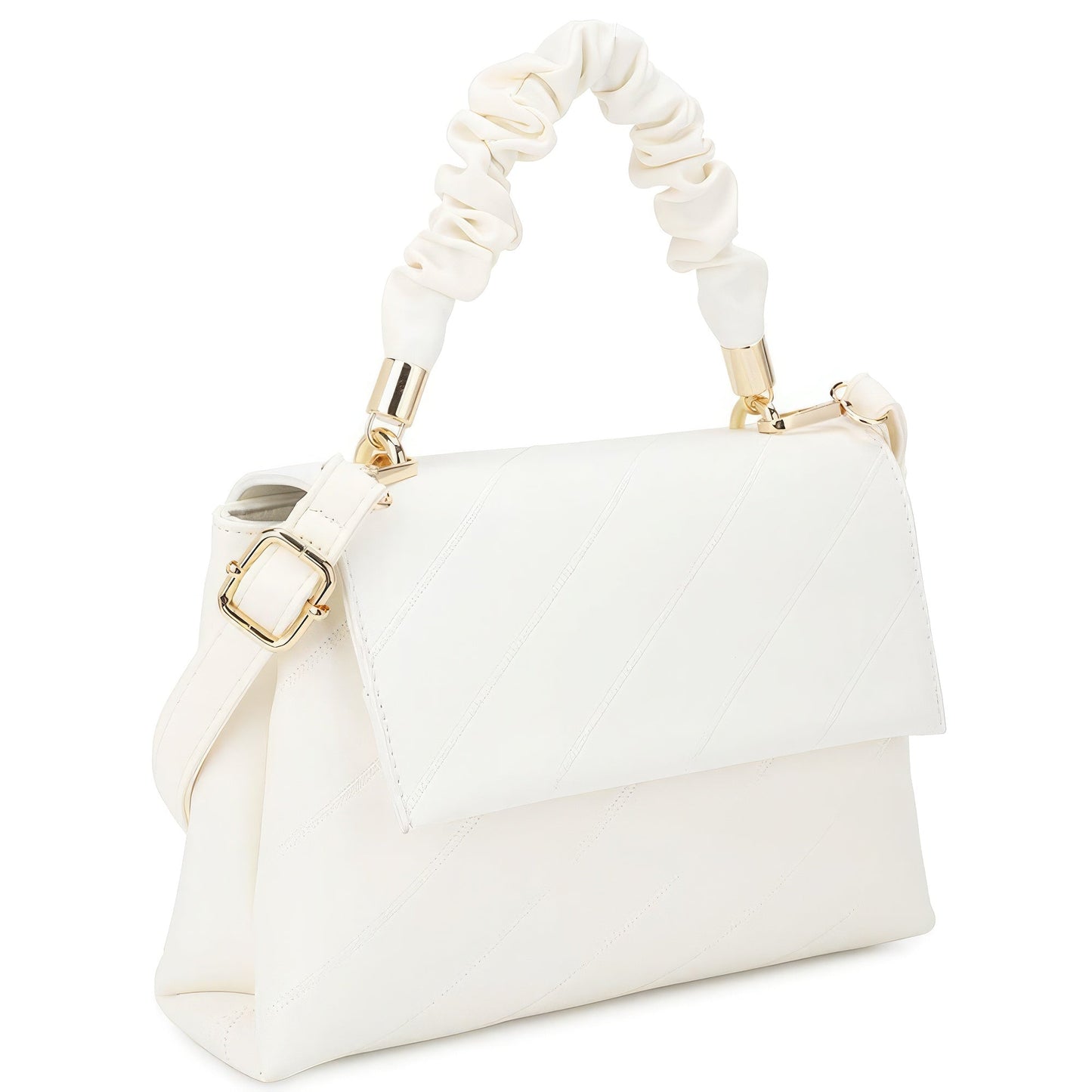 Fashion Smooth Pattern Wrinkle Handle Crossbody Bag - ZLA