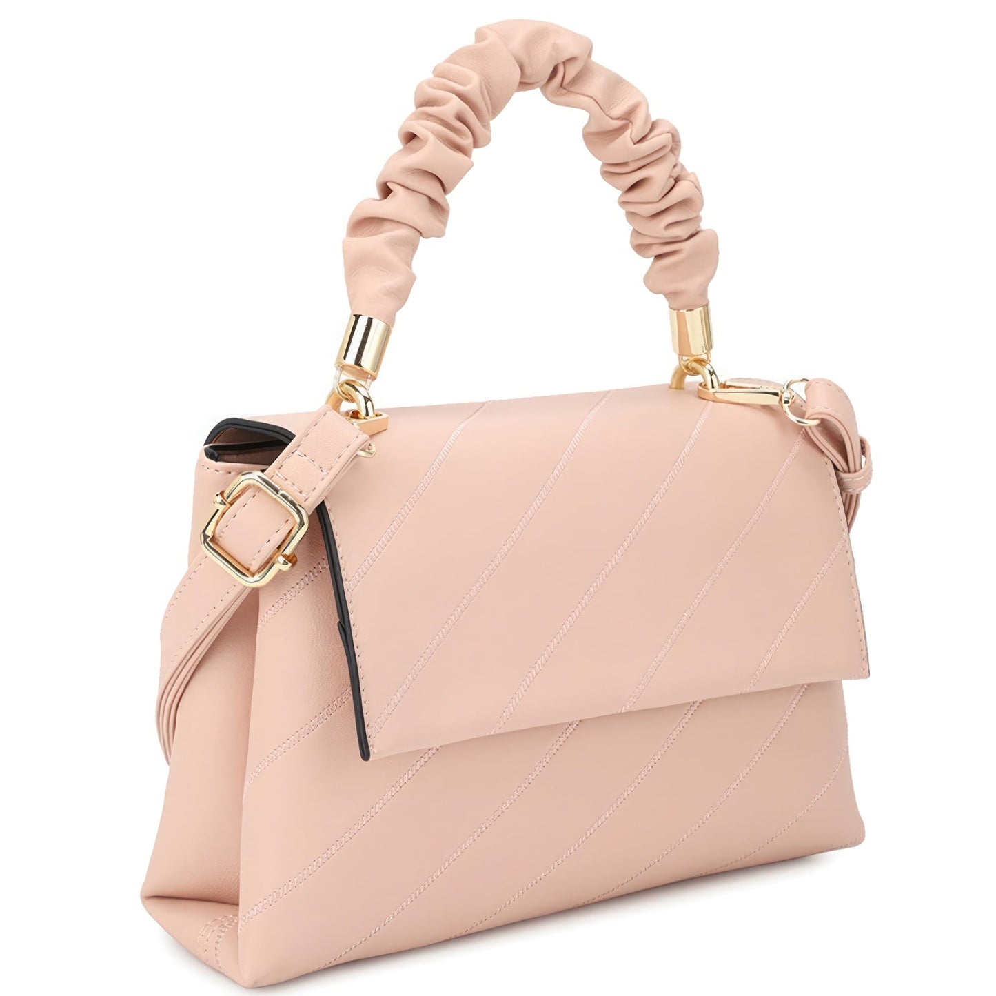 Fashion Smooth Pattern Wrinkle Handle Crossbody Bag - ZLA