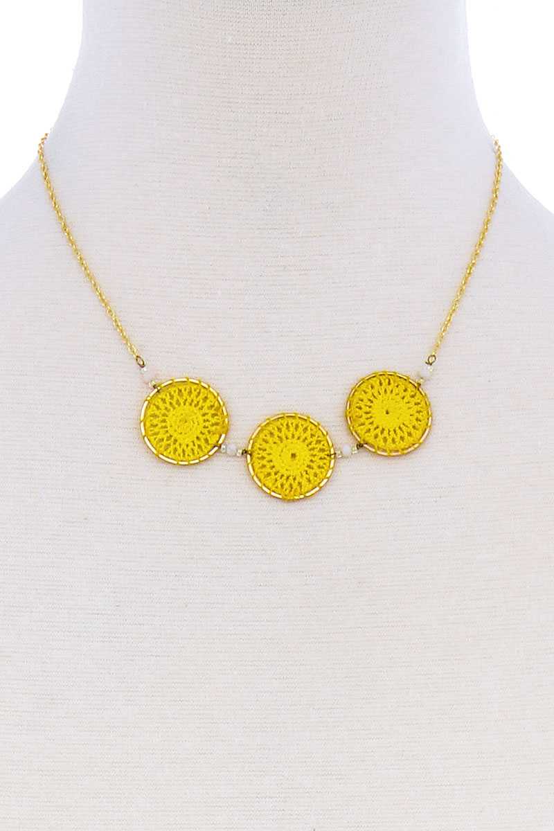 Fashion Triple Circle Pendant Necklace - ZLA