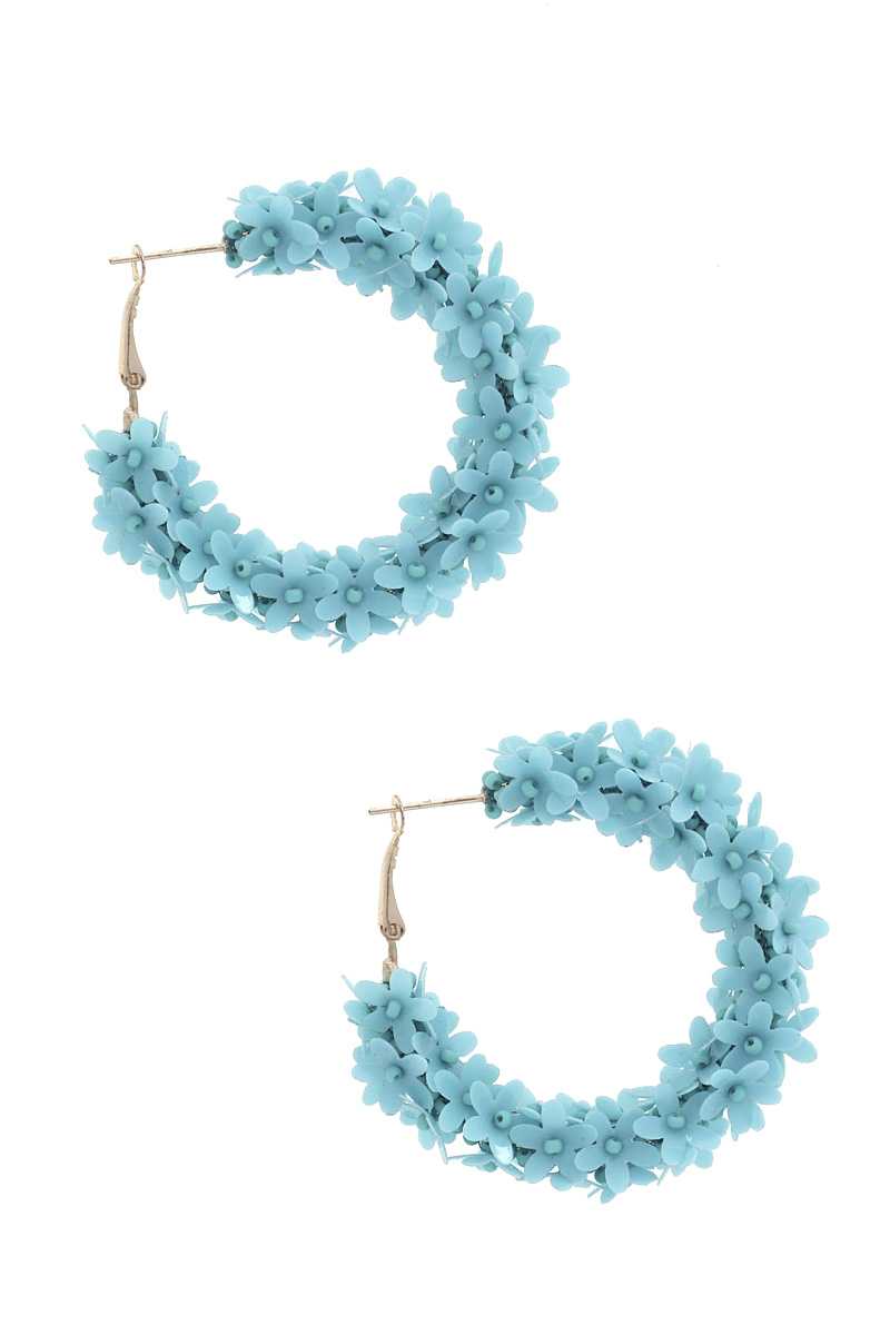 Flower Sequin Hoop Earring - ZLA
