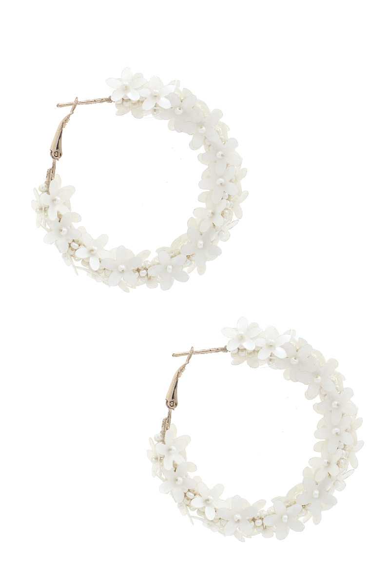 Flower Sequin Hoop Earring - ZLA