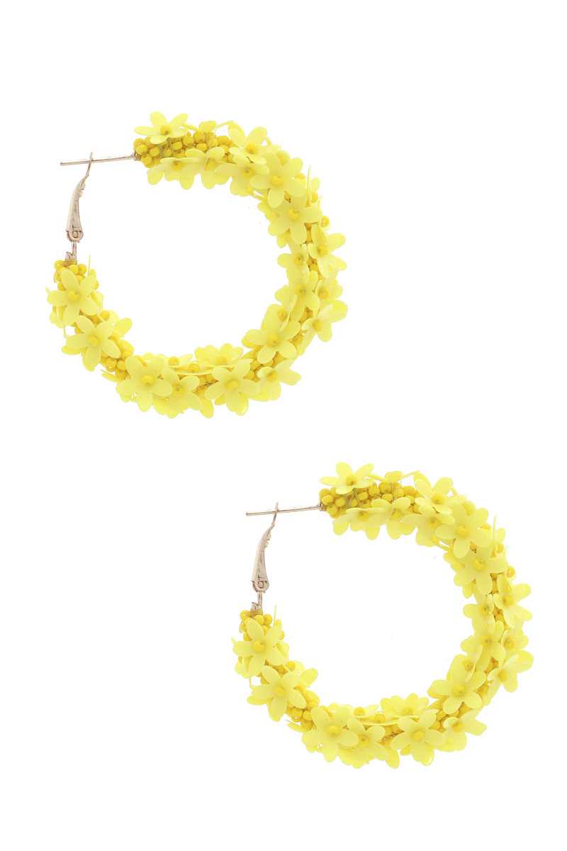 Flower Sequin Hoop Earring - ZLA