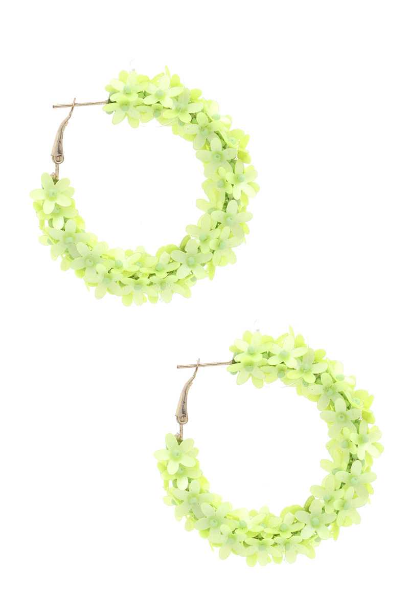 Flower Sequin Hoop Earring - ZLA