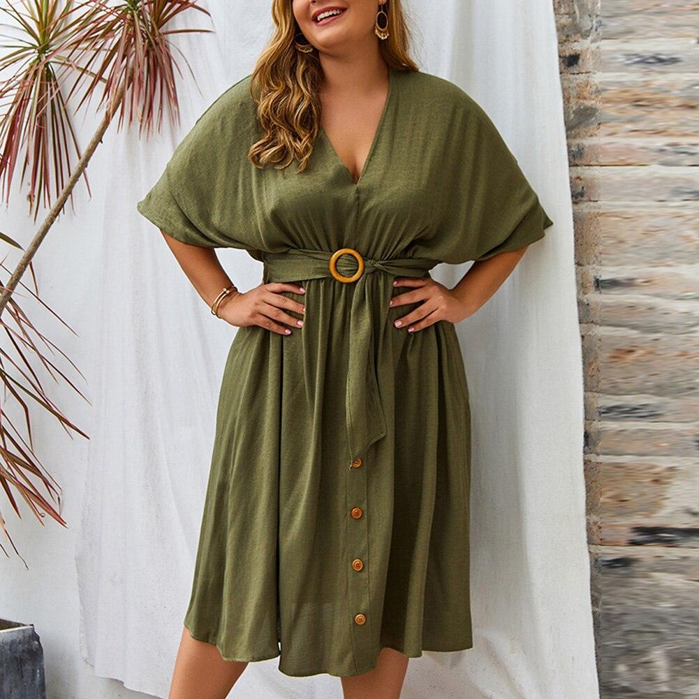 Full Sleeve V Neck Dress - ZLA