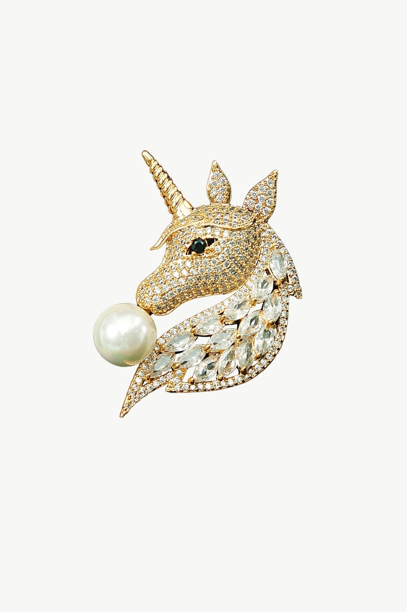 Gold Pavé Unicorn Brooch and Necklace Set - Premium Jewelry & Watches from Salmon Pandora - Just $52.14! Shop now at ZLA