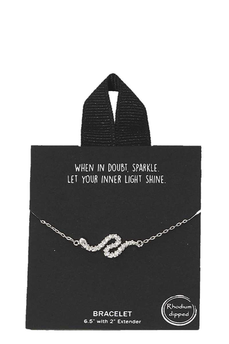 Gold Rhodium Dipped Wave Pendant Bracelet - ZLA