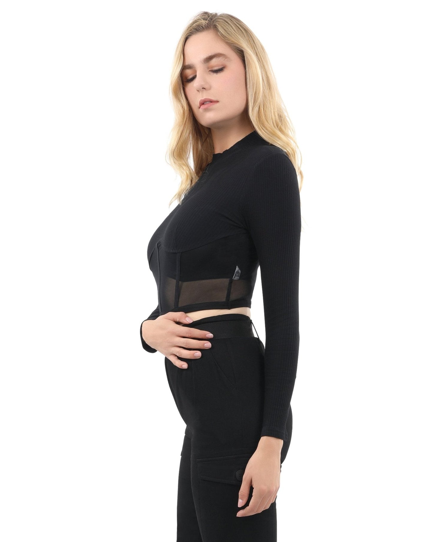 Heather Long Sleeve Crop Top - Premium from Savoy Active - Just $24! Shop now at ZLA