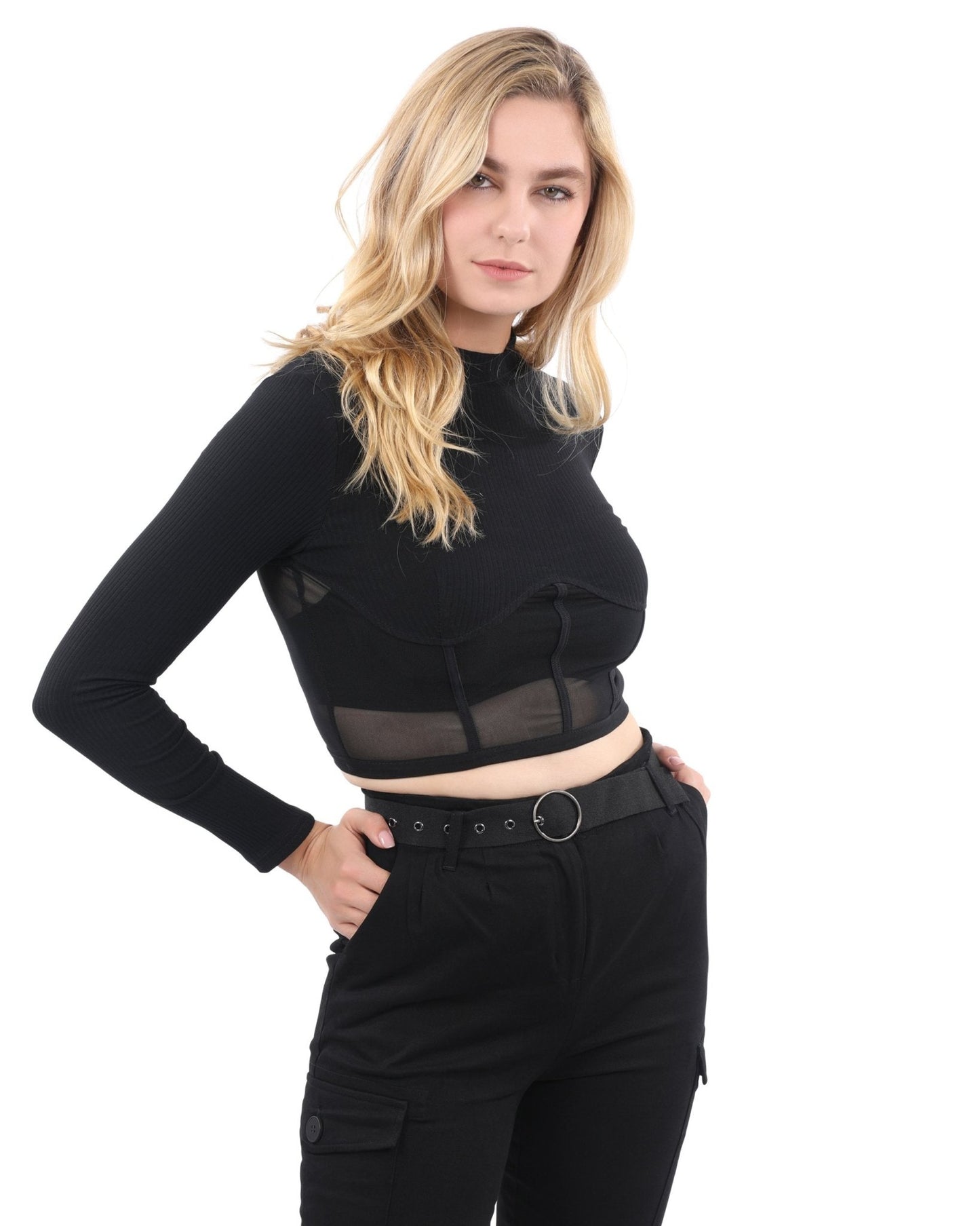 Heather Long Sleeve Crop Top - Premium from Savoy Active - Just $24! Shop now at ZLA