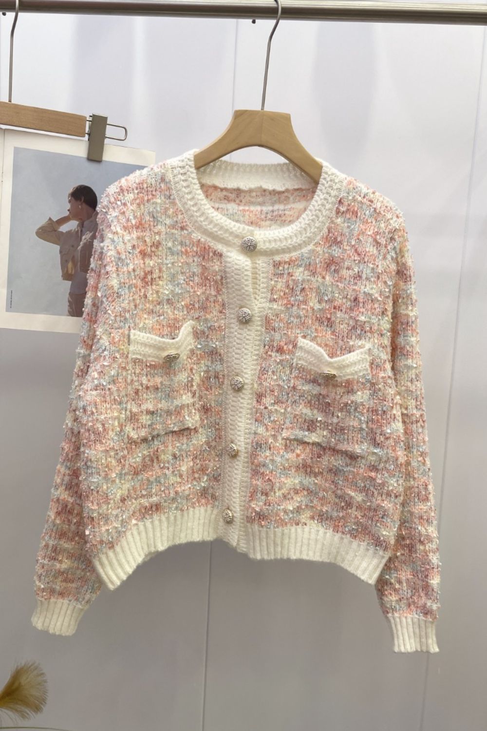 Heathered Button Up Long Sleeve Cardigan - Premium from Trendsi - Just $36! Shop now at ZLA