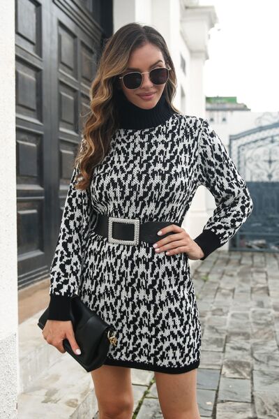 Heathered Turtleneck Mini Sweater Dress - Premium from Trendsi - Just $34! Shop now at ZLA