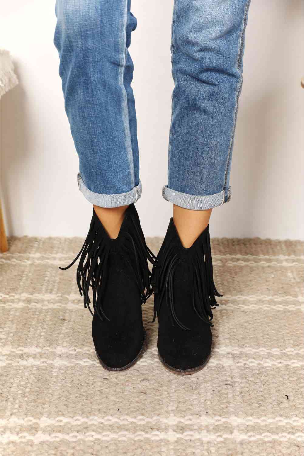 Legend Women's Fringe Cowboy Western Ankle Boots - Premium from Trendsi - Just $55! Shop now at ZLA
