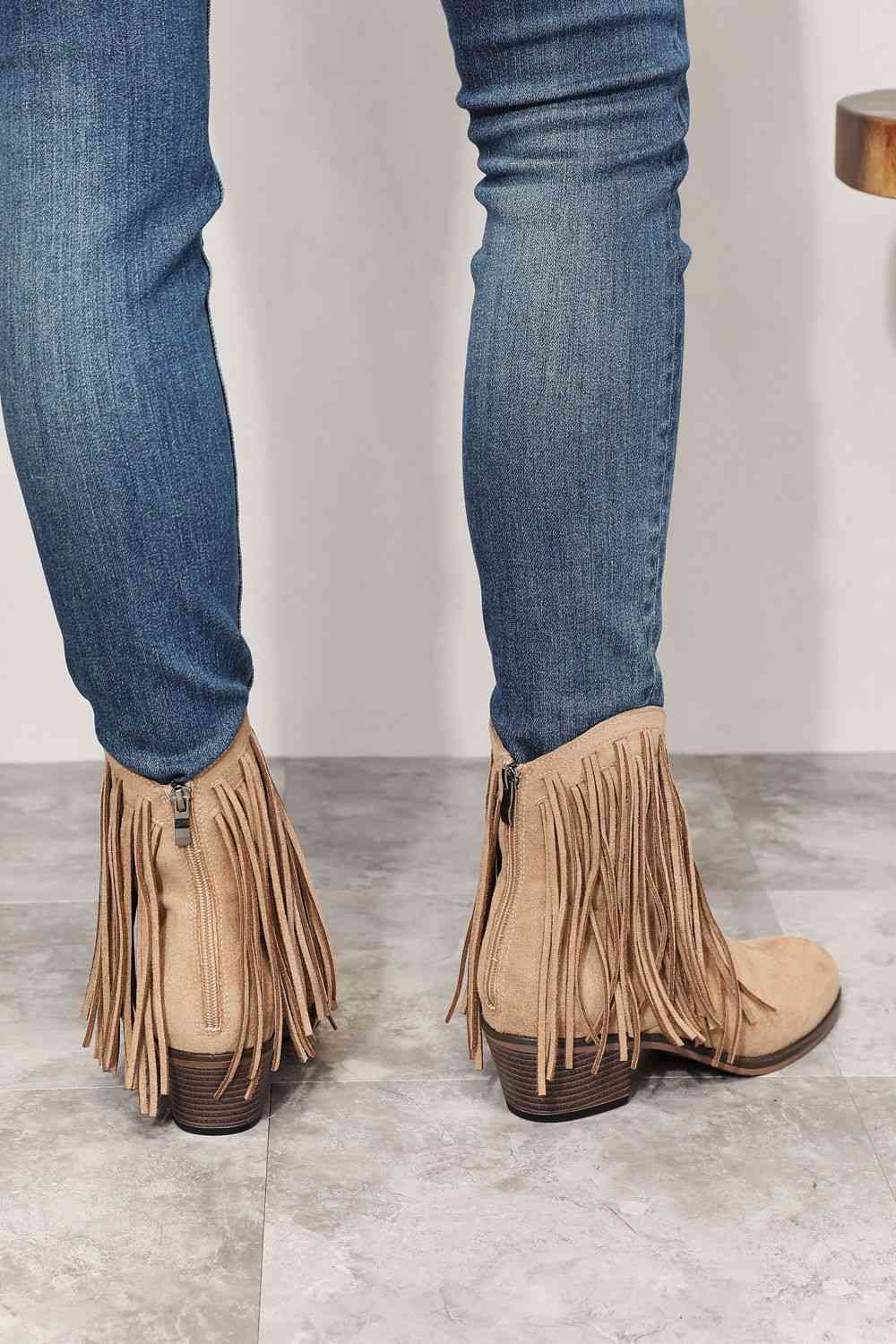 Legend Women's Fringe Cowboy Western Ankle Boots - Premium from Trendsi - Just $55! Shop now at ZLA