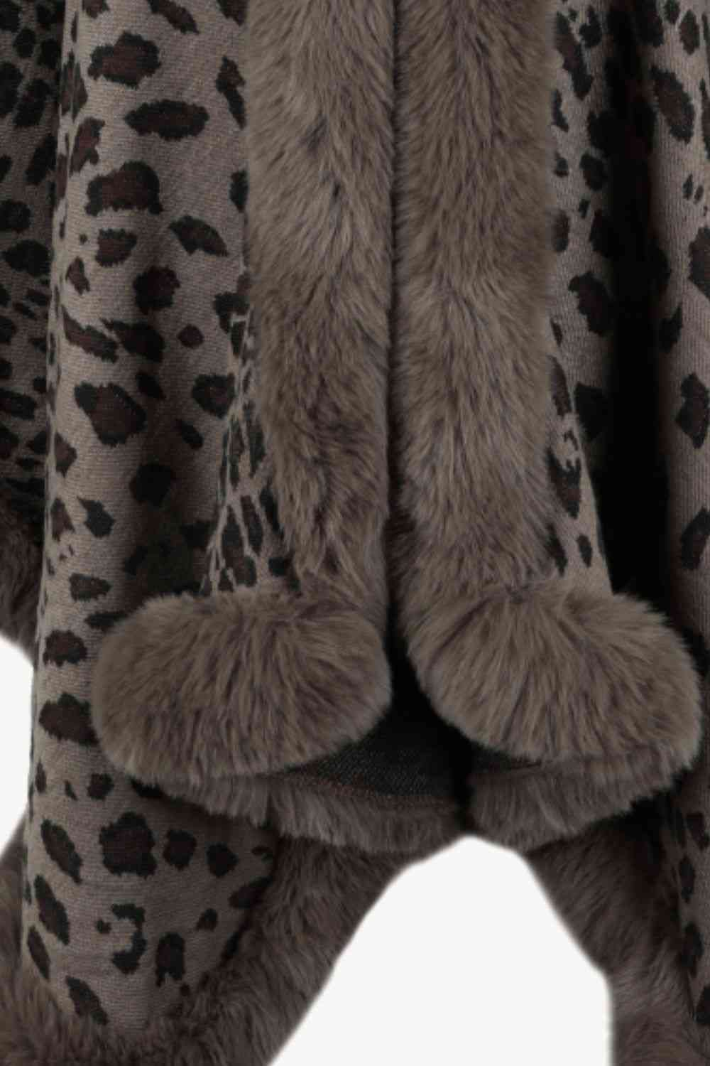 Leopard Open Front Poncho - Premium from Trendsi - Just $61! Shop now at ZLA