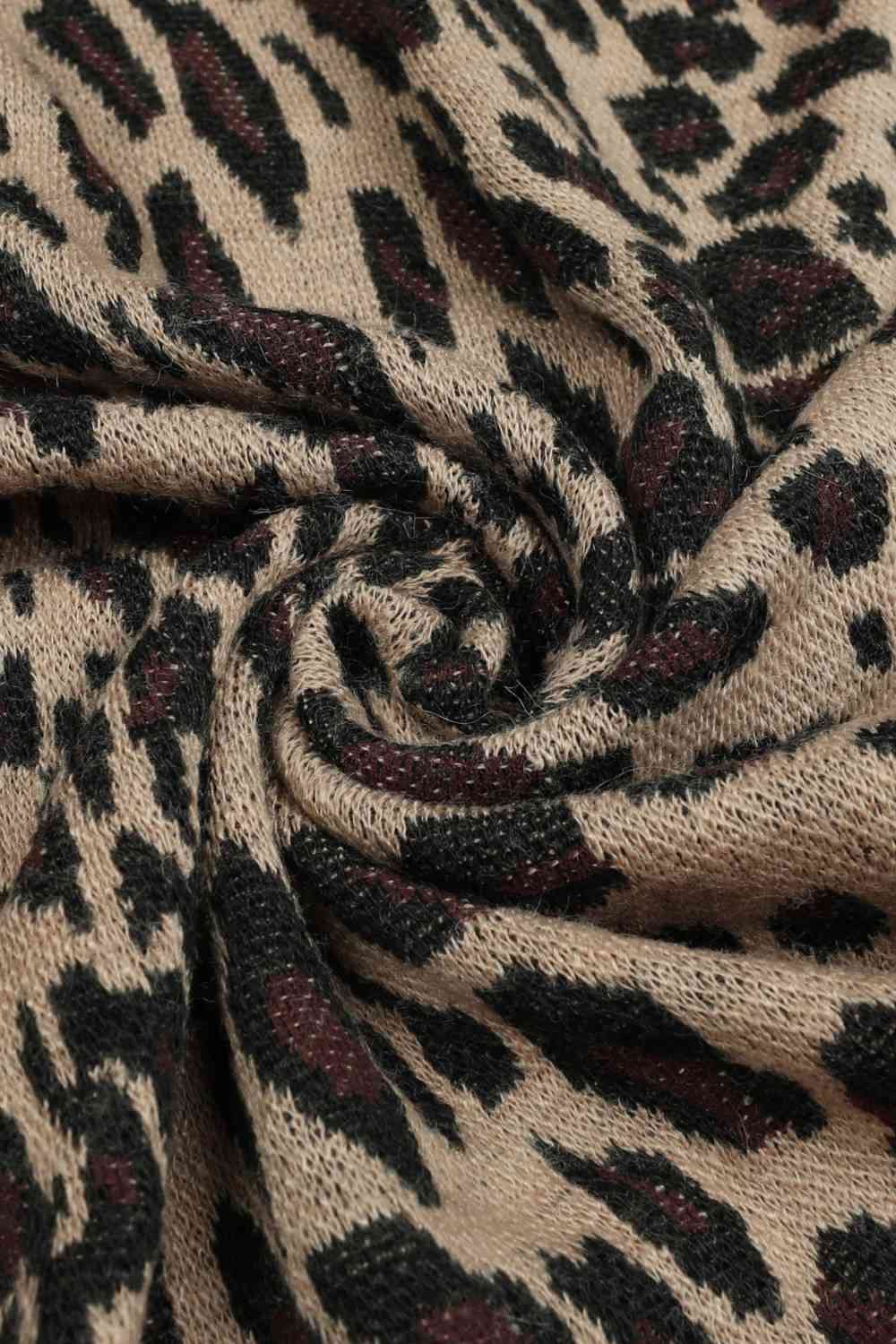 Leopard Open Front Poncho - Premium from Trendsi - Just $61! Shop now at ZLA