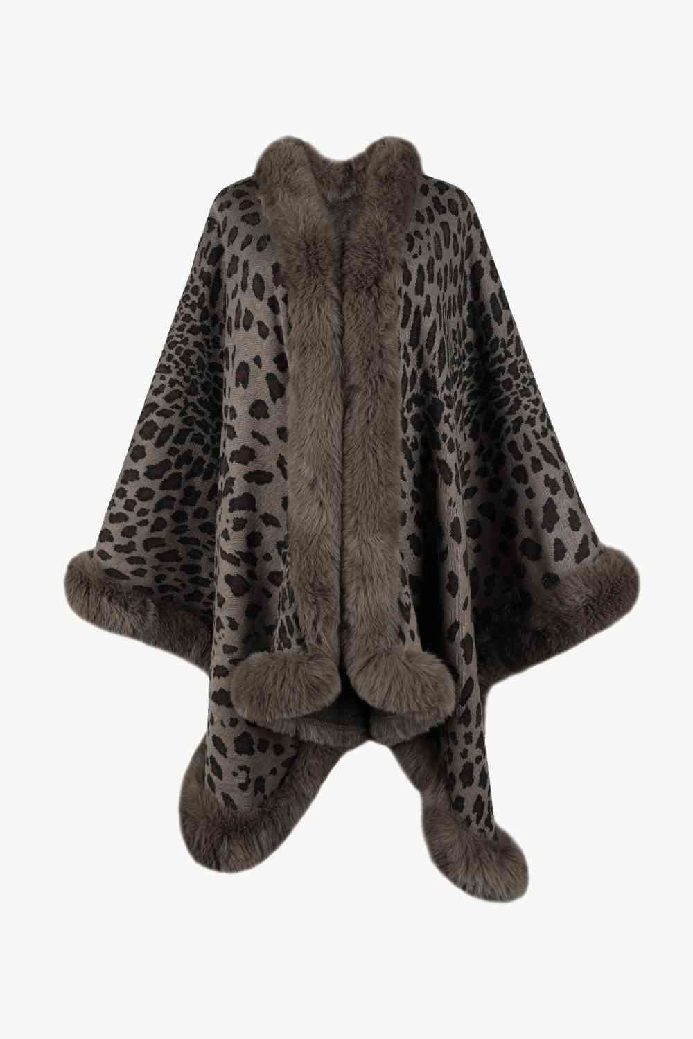 Leopard Open Front Poncho - Premium from Trendsi - Just $61! Shop now at ZLA