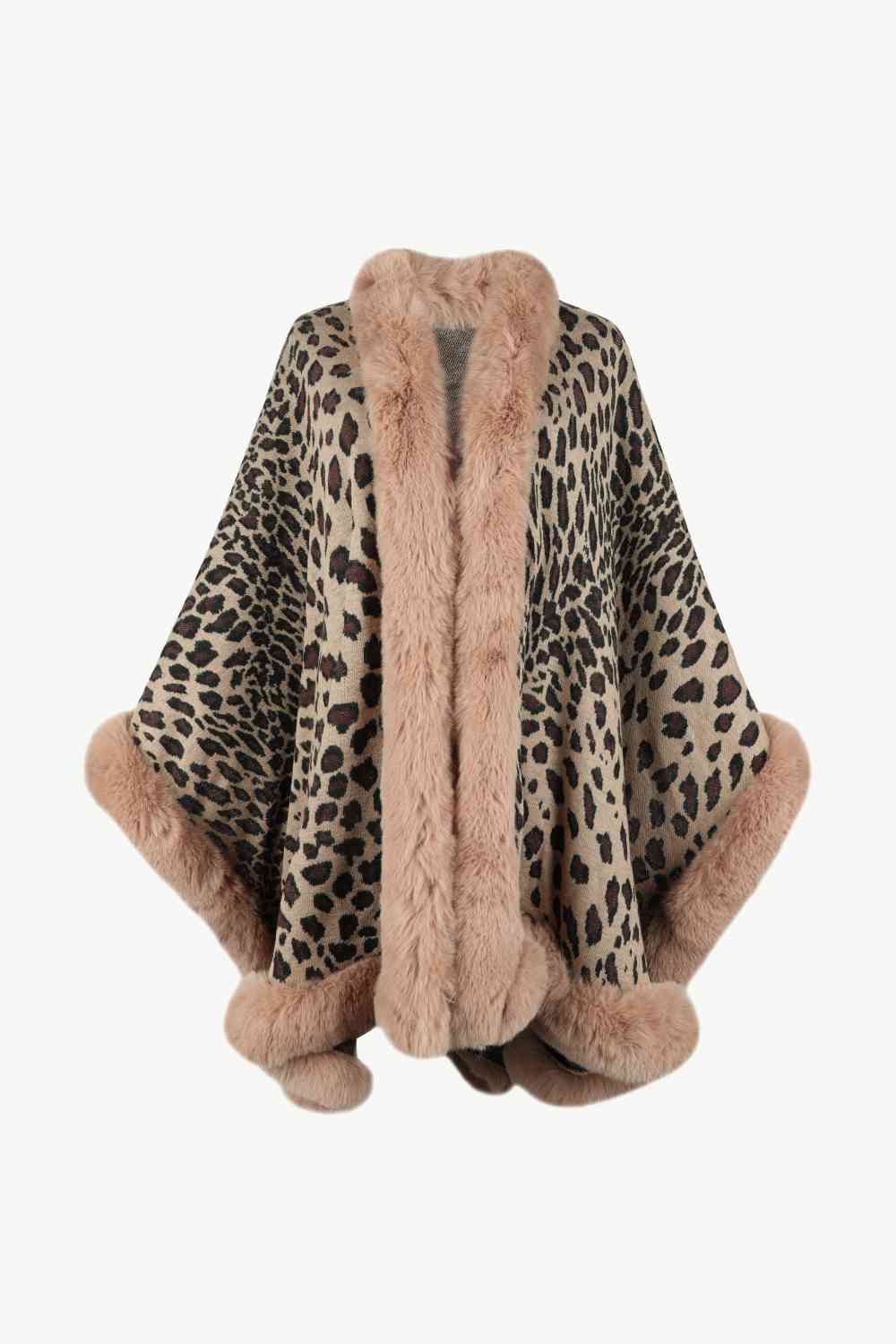 Leopard Open Front Poncho - Premium from Trendsi - Just $61! Shop now at ZLA