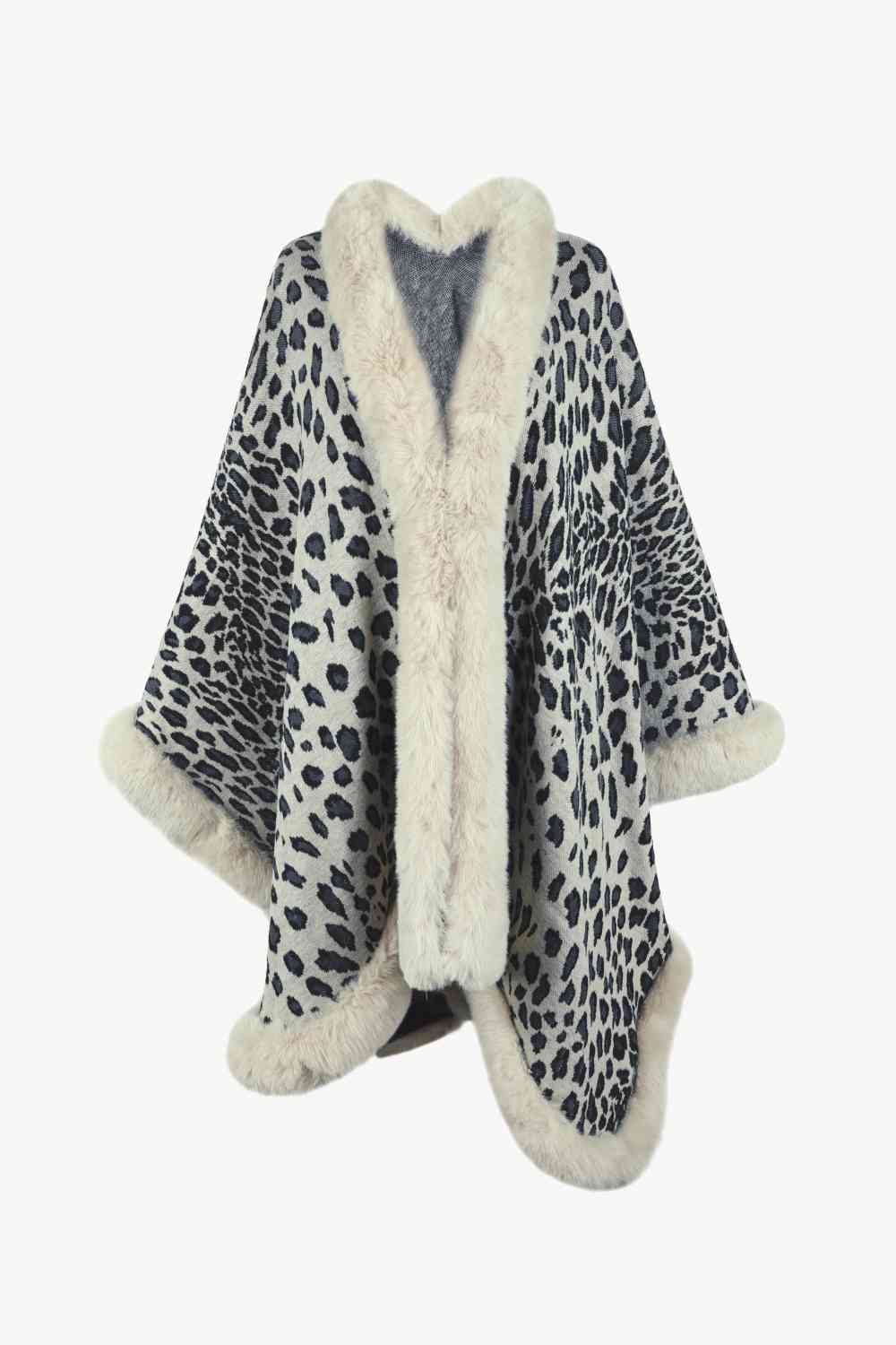 Leopard Open Front Poncho - Premium from Trendsi - Just $61! Shop now at ZLA