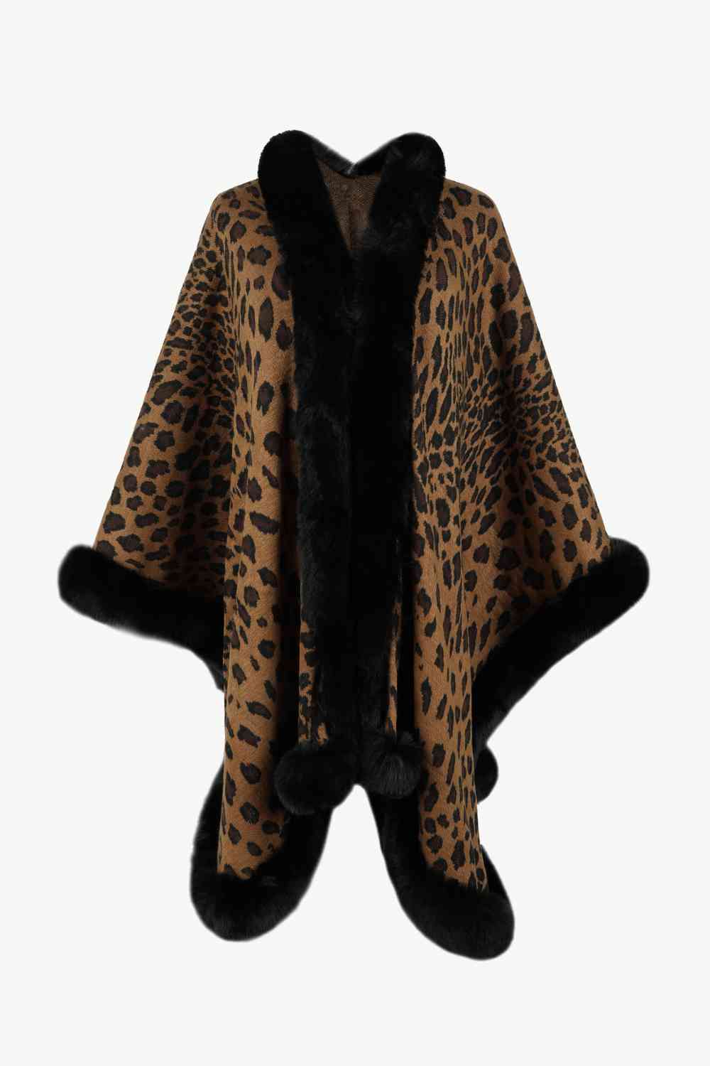 Leopard Open Front Poncho - Premium from Trendsi - Just $61! Shop now at ZLA