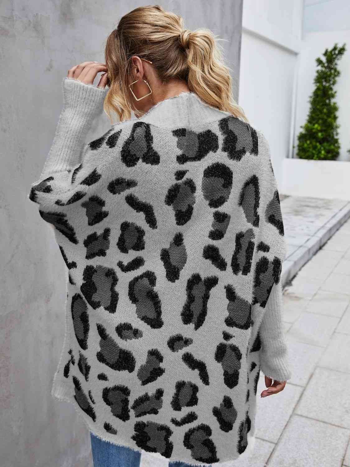 Leopard Pattern Fuzzy Cardigan - Premium from Trendsi - Just $39! Shop now at ZLA
