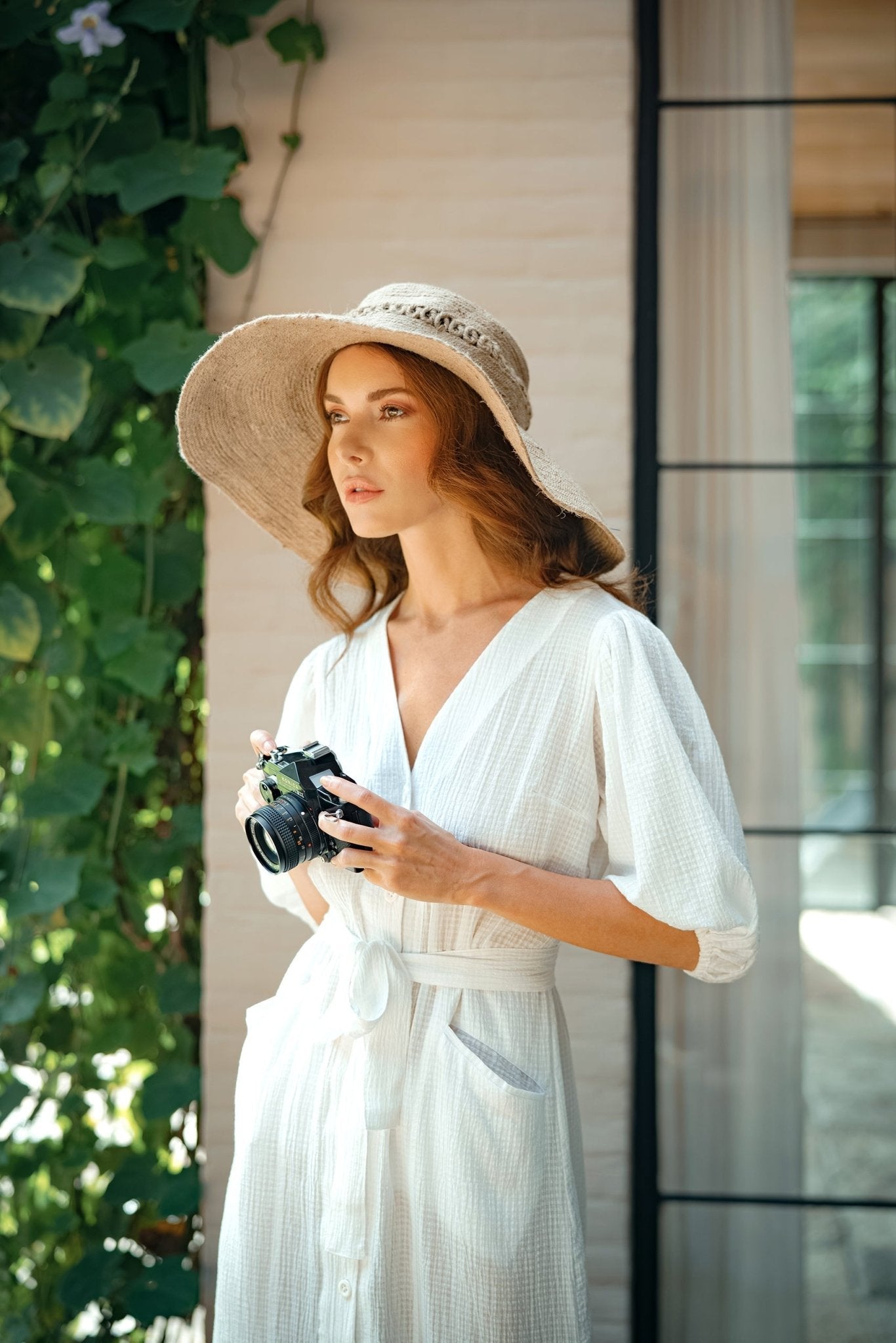 Meghan Crinkle Midi Dress, in Off-White - Premium from BrunnaCo - Just $129.50! Shop now at ZLA