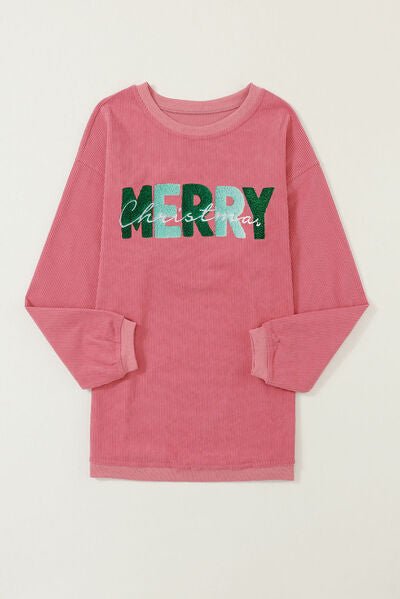 MERRY CHRISTMAS Round Neck Sweatshirt - Premium from Trendsi - Just $43! Shop now at ZLA