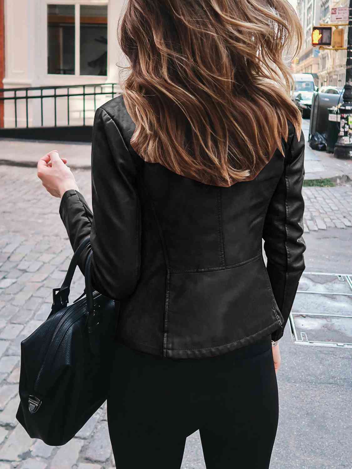 Mock Neck Zip Up Jacket - Premium from Trendsi - Just $26! Shop now at ZLA