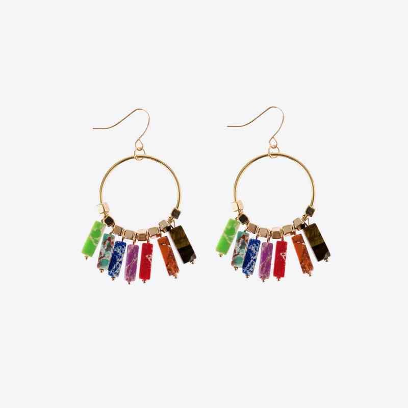 Multicolored Stone Dangle Earrings - Premium from Trendsi - Just $9! Shop now at ZLA