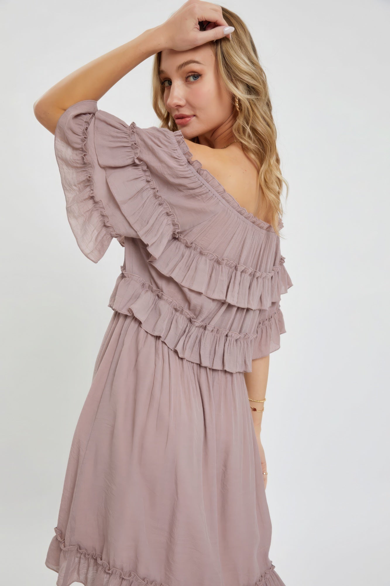 Off Shoulder Ruffle Dress - Premium from ZLA - Just $60! Shop now at ZLA